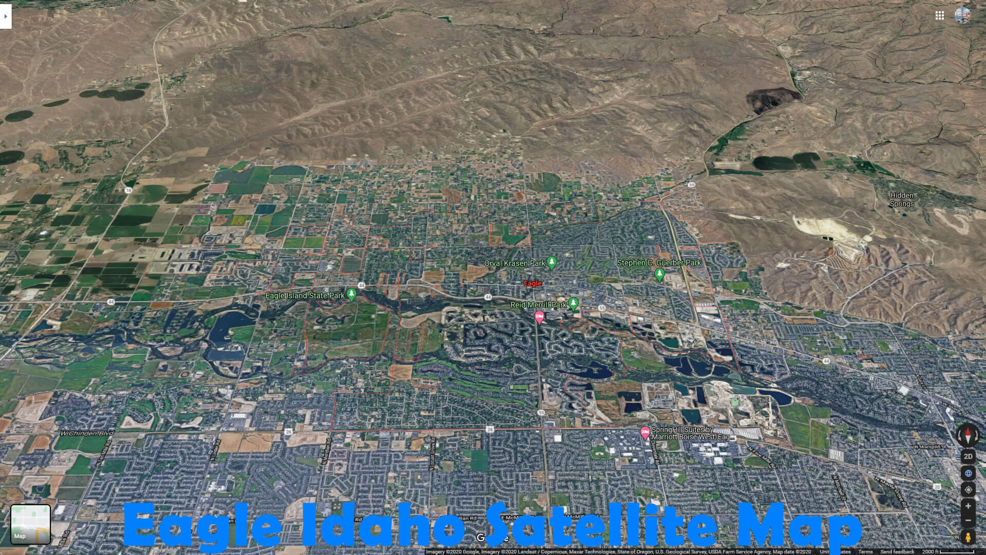 Eagle Idaho Satellite carte